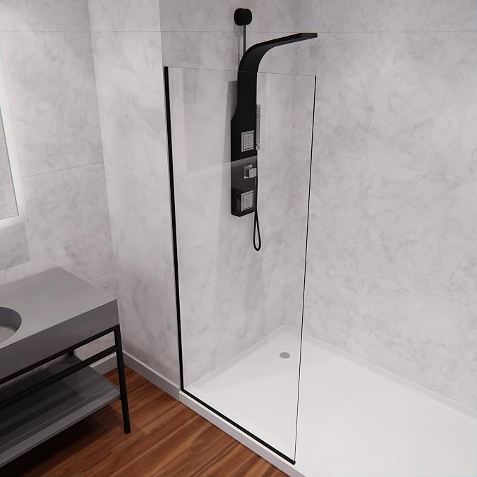 ANZZI 74 X 34 Inch Frameless Fixed Glass Shower Screen Shower Door in Matte - Image 6