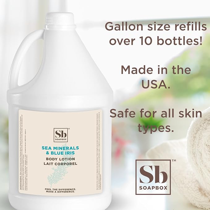 Soapbox Body Lotion, Sea Minerals & Blue Iris Moisturizing Body Cream, Natural - Image 2