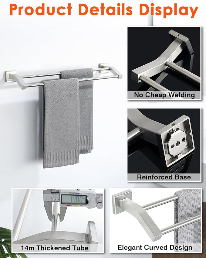 Alise Bath Double Towel Bars Towel Racks - Image 9