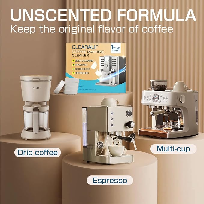 CLEARALIF Coffee Machine Cleaner Descaler Tablets, Coffee Machine Descale Works - Image 4