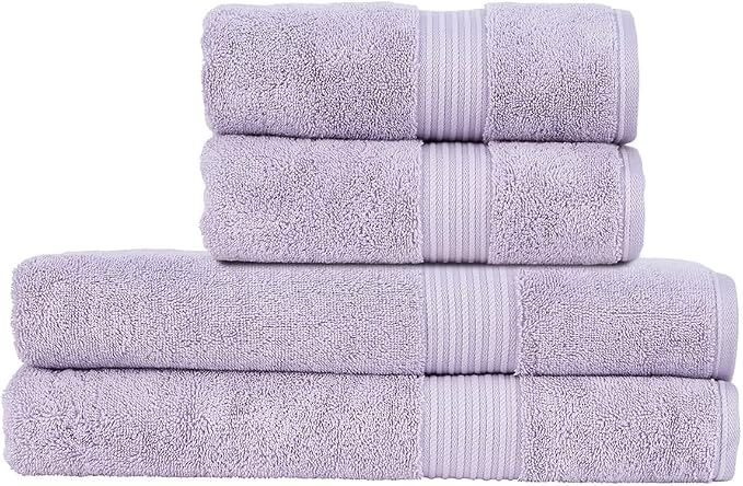 Christy Supreme Hygro 4 Piece Towel Set | Lavender | 100% Luxury Supima Cotton by Christy