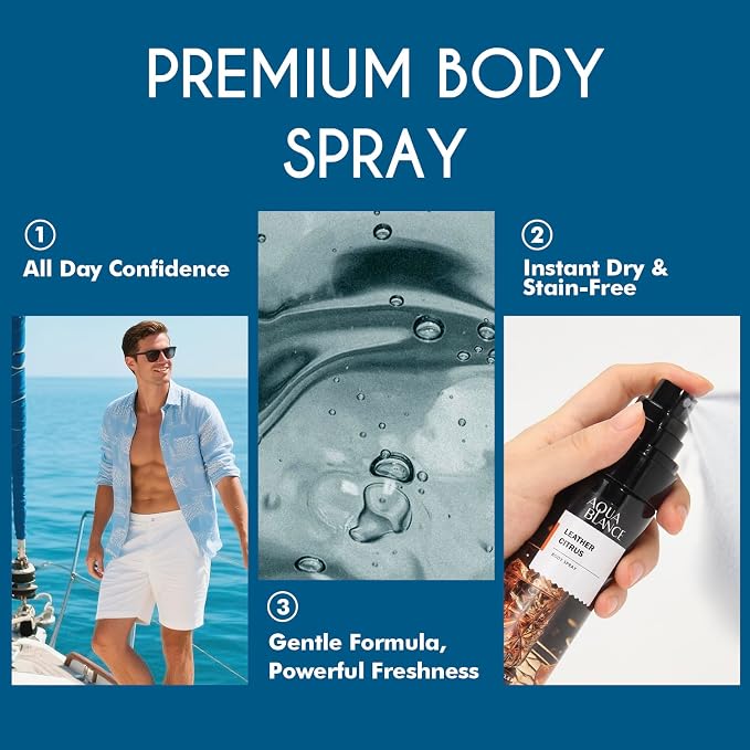 Body Spray for Men, Mens Body Refreshing Spray, Long Lasting, Each 3.4 Fl Oz - Image 7