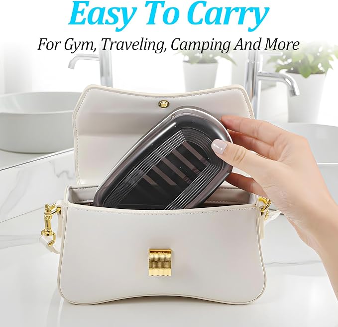 Shampoo Bar Holder Leak-Proof Travel Soap Case Black Soap Dish - Image 5