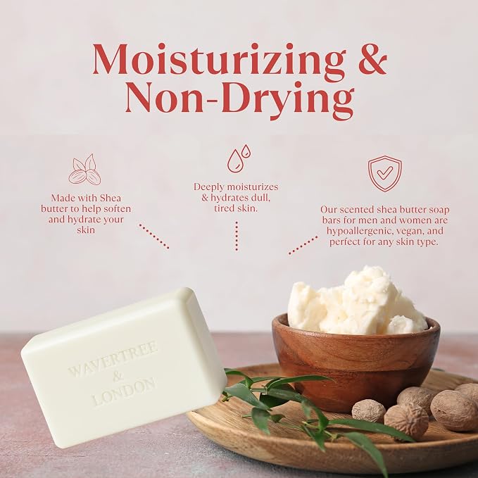 Wavertree & London Poppy Scented Natural Soap, 7oz Moisturizing French Triple - Image 3