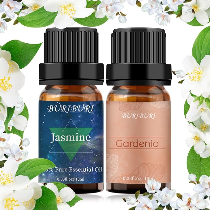 BURIBURI Jasmine Oil and Gardenia Essential Oils Gift Set, 100% Pure, Organic - Image 9