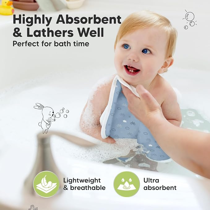 6-Pack Cotton Baby Washcloths for Newborn - Image 4