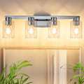 4-Light Bathroom Light Fixtures Modern Chrome Vanity Lights by Unknown