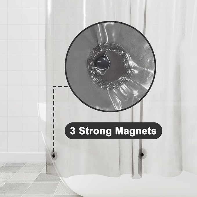 Barossa Design Extra Long Clear Black Shower Curtain Liner - Image 3