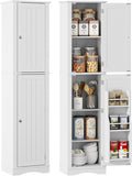 Function Home Tall Bathroom Storage Cabinet, Narrow Wood Freestanding Cabinets by FunctionHome