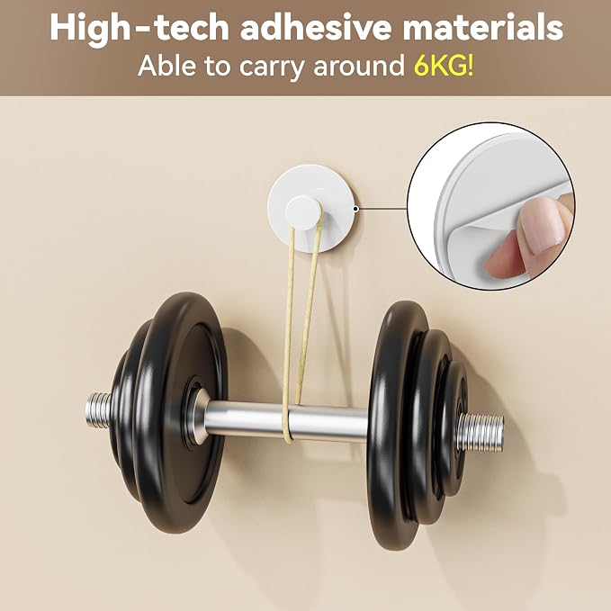 10 Pack Adhesive Wall Hook for Coat and Towel: Extra Sticky 12 LB, Stainless - Image 3