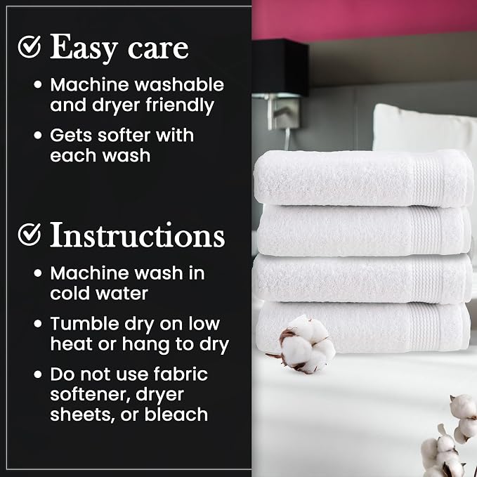 HALLEY Turkish Cotton Towels Bath Towels Super Soft Highly Absorbent 100% - Image 3