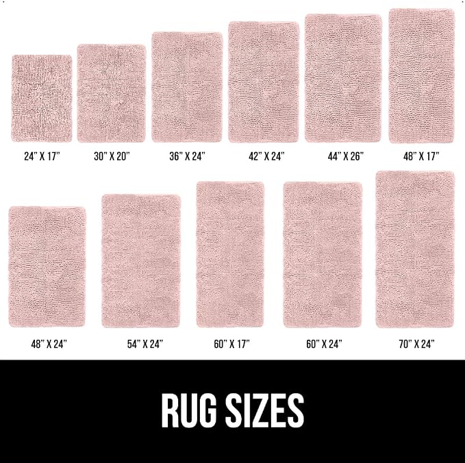 GORILLA GRIP Bath Rug Mat 60x24, Soft Absorbent Chenille, Quick Dry Microfiber - Image 6