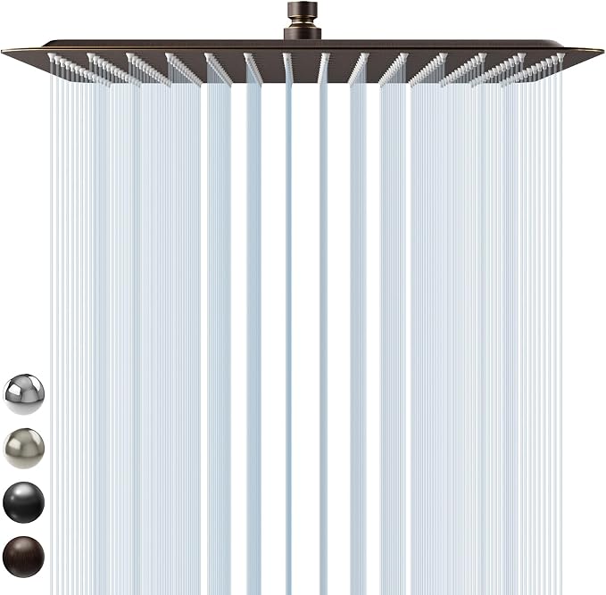 SR SUN RISE Luxury 16 Inch Extra Large Square Stainless Steel Shower Head High by SRSUNRISE