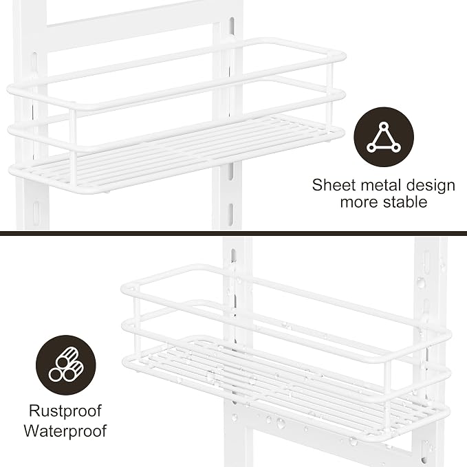 Orimade Adjustable Anti-slip Shower Caddy over Head, Rustproof Bathroom Hanging - Image 5