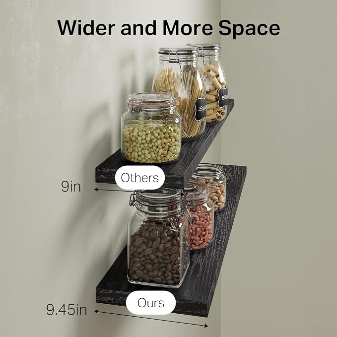 BAYKA Floating Shelves for Wall, 36 inches Long Wall Mounted Rustic Wood - Image 3
