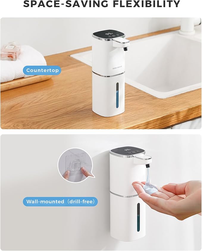 Automatic Liquid Soap Dispenser, 12.8oz Rechargeable, Adjustable Liquid Levels - Image 7