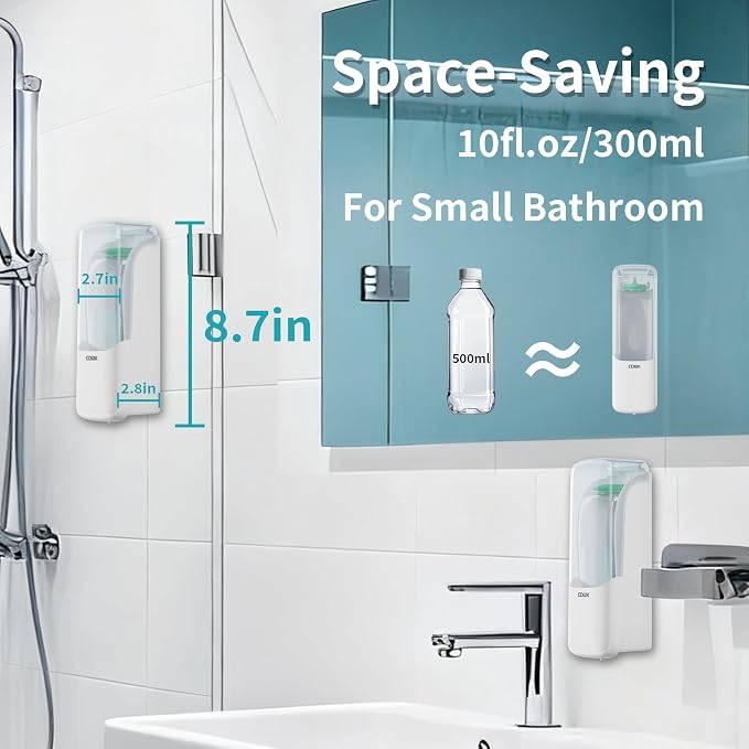 Hand Soap Dispenser Wall Mount, 10fl.oz/300ml Liquid Soap Dispenser Bathroom - Image 5