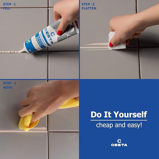 Cesta Tile Grout Repair Kit – Squeeze Tube, Fast Drying, Waterproof Tile Grout - Image 2