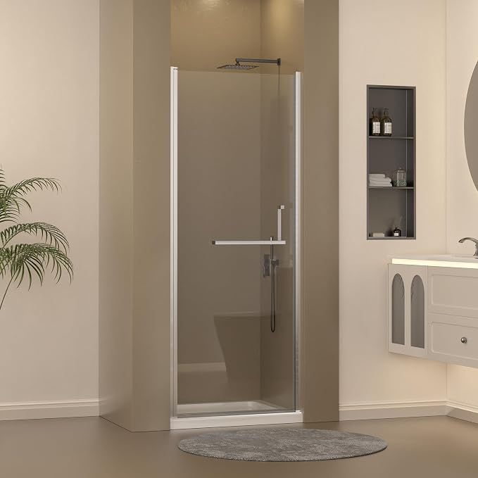 Frameless Pivot Shower Door 29-30" W x 72" H, Pivot Swing Shower Glass Door by FINDEPOT