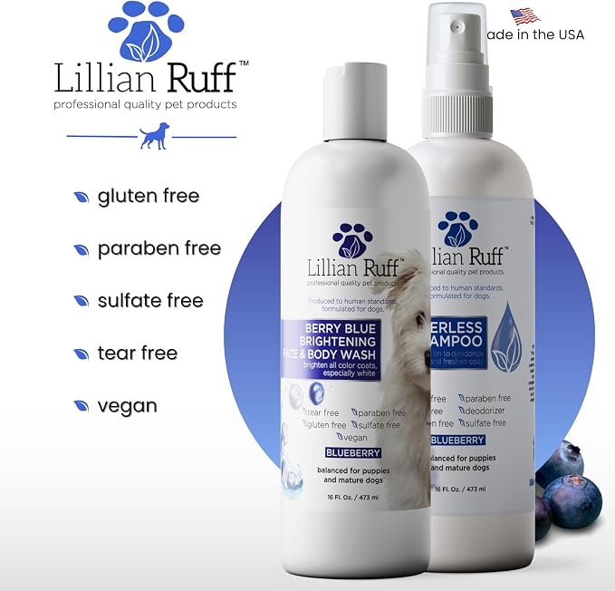 Lillian Ruff PRO Formula Berry Blue Brightening Dog Shampoo + Blueberry - Image 7