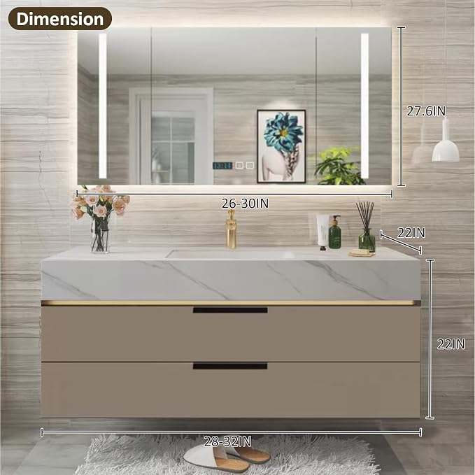 Floating Bathroom Vanity - 32IN Bathroom Vanity - Image 2