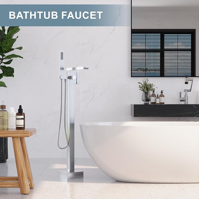 Freestanding Bathtub Faucet, Floor Mount Bathtub Faucet - Image 4