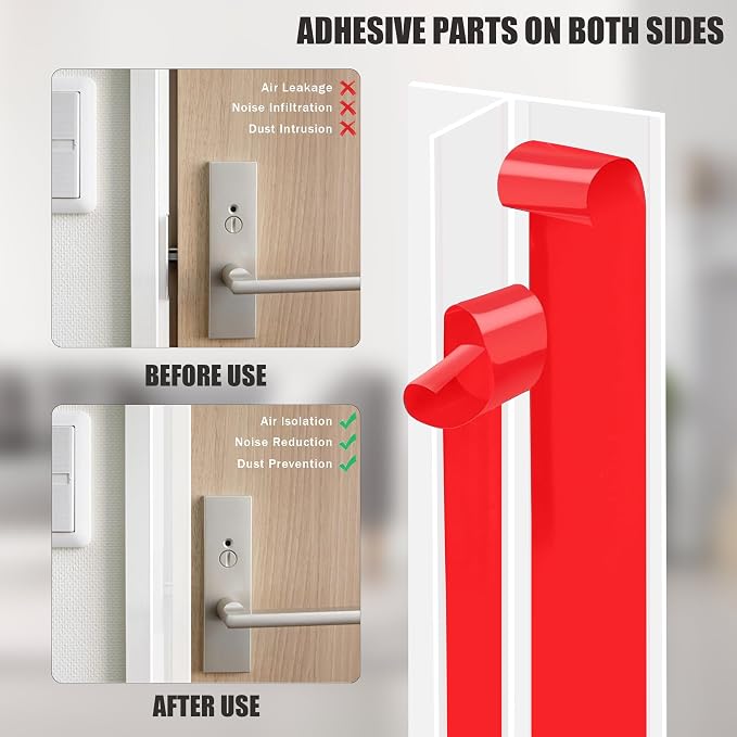 20Ft T-Shaped Door Draft Stopper, Silicone Weather Stripping Seal Tape - Image 4