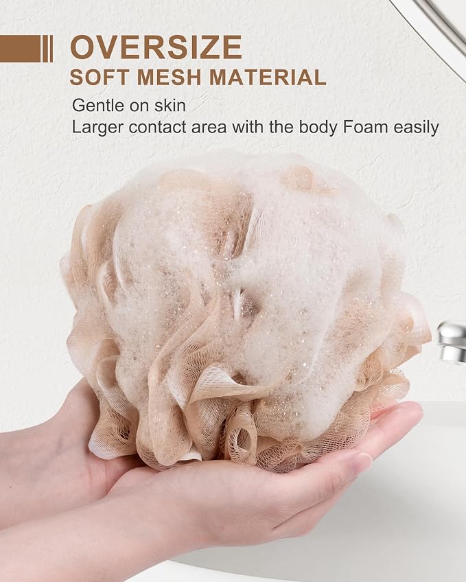 Loofah for Women, XL Large Loofah 75g 4 Pack, Bath Sponge Soft Mesh Shower - Image 2