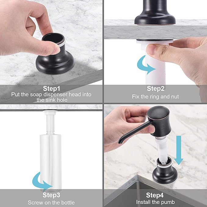 SAMODRA Sink Soap Dispenser for Kitchen Oil Rubbed Bronze Dish Lotion Dispenser - Image 8