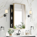Medicine Cabinet 20 x 28 Inch, Brush Gold Bathroom Medicine Cabinet by Unknown