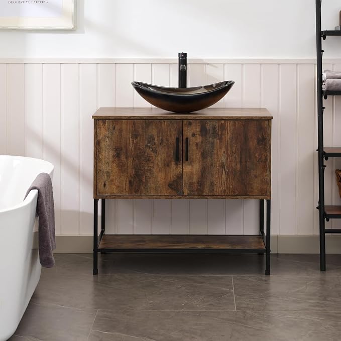 UEV Rustic Brown 36" Bathroom Vanity - Image 4