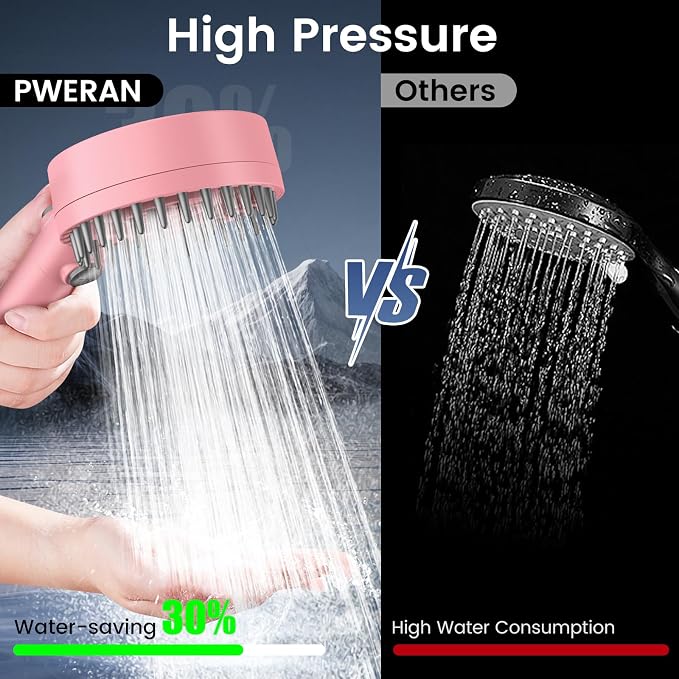 Filtered Shower Head with Handheld, High Pressure 4 Spray Mode Showerhead with - Image 4