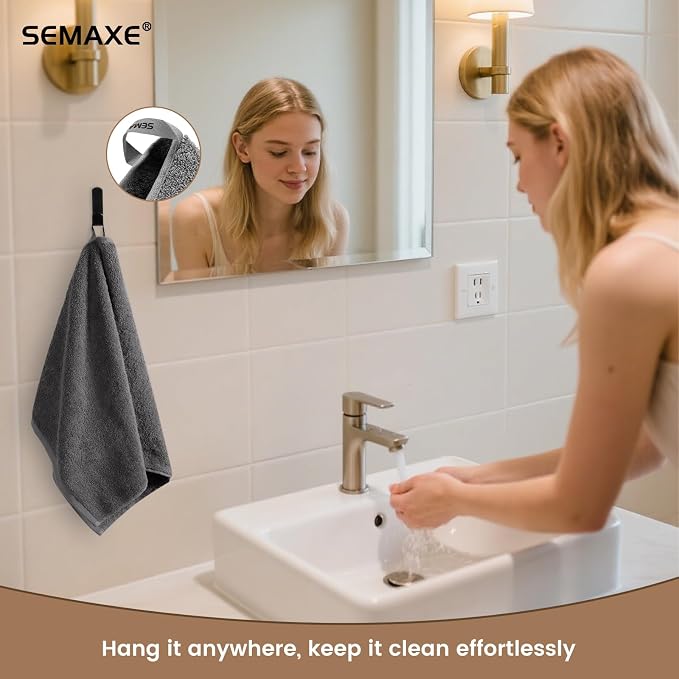SEMAXE 12 Pack Hand Towels for Bathroom, 100% Cotton Towels - Image 5
