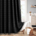 MitoVilla 72 x 78 Black Farmhouse Shower Curtain Set, Boho 78 inch Long by MitoVilla