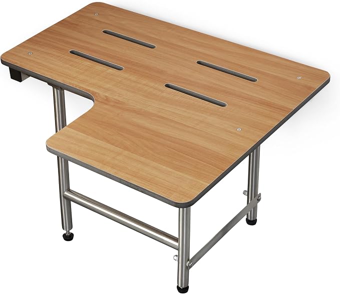 Seachrome 32" x 22.5” Teak Reversible Folding Transfer Tub/Shower Seat - Image 10