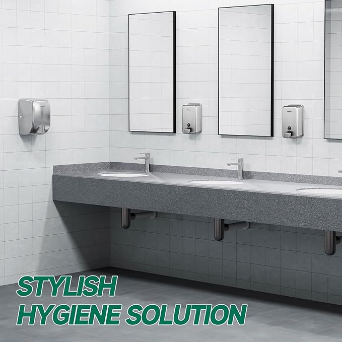 Commercial Wall Mounted Soap Dispenser 37oz 1100ml Large Capacity Brushed - Image 7