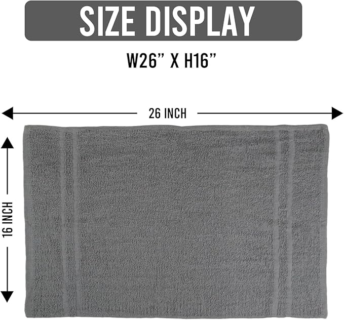 24 Pack Dark Grey Hand Towel 100% Cotton Spa Towel – 16x27 inches Highly - Image 2