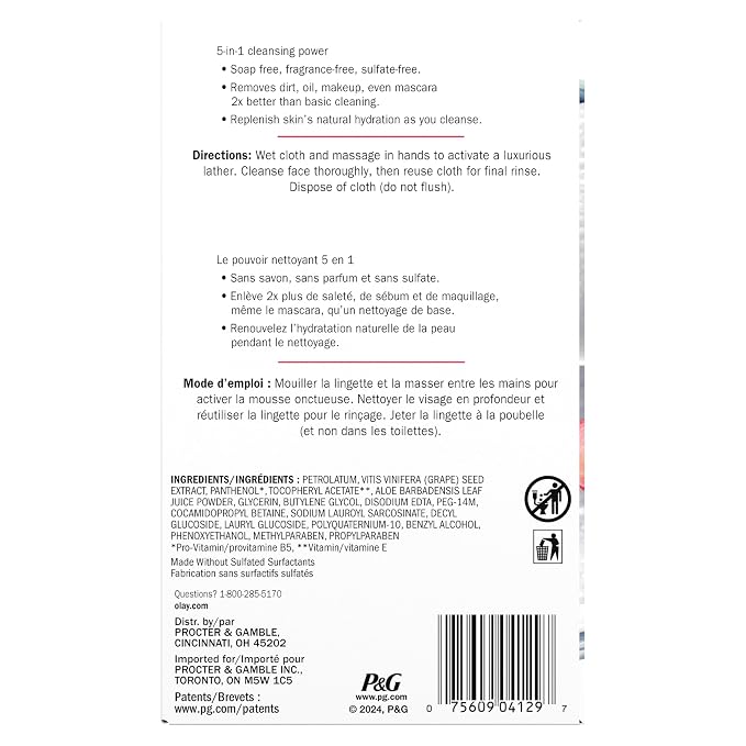 Olay Daily Facials, Daily Clean Makeup Removing Facial Cleansing Wipes - Image 11