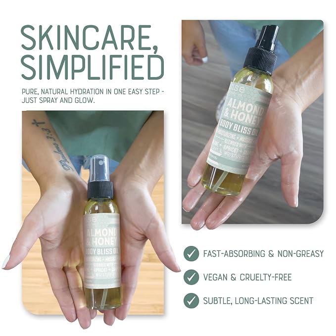Rinse Bath & Body Almond & Honey Body Oil Moisturizer Spray - Image 3