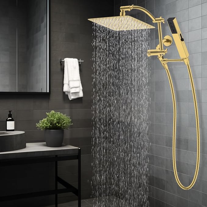 Hibbent All Metal CUPC Certified 10'' Rain Shower Head, Dual Shower Head Combo - Image 9