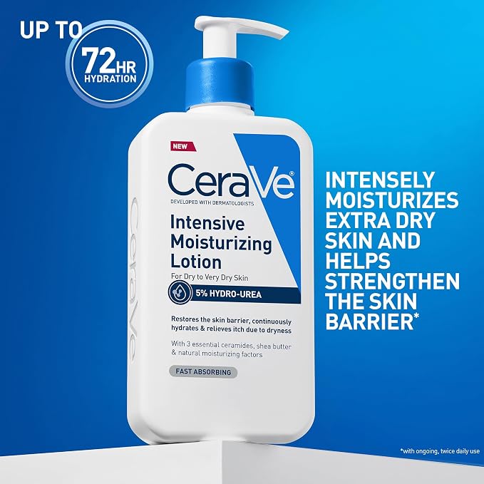 CeraVe Intensive Moisturizing Lotion, Hydro-Urea + Shea Butter, Body Lotion - Image 3