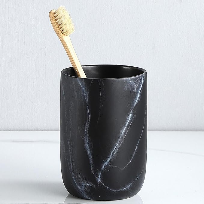 Black Marble Toothbrush Holder by BSDISP