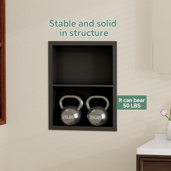 Stainless Steel Recessed Medicine Cabinet 14''*18'', Rust-Proof Metal Wall Niche - Image 6