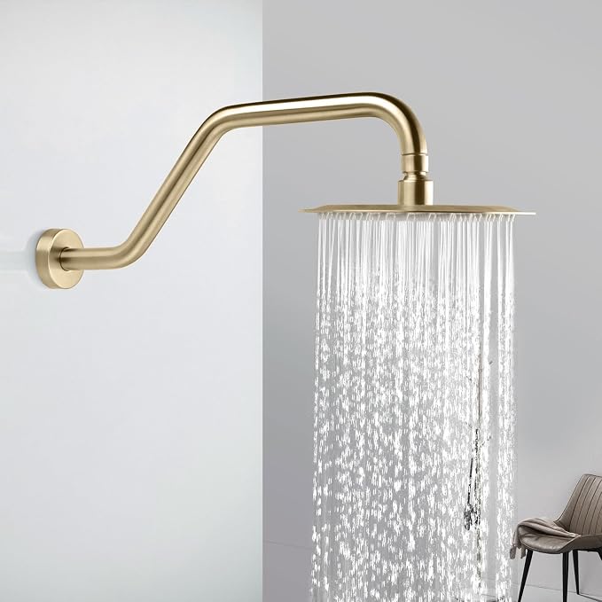High Rise Shower Arm with Flange, 15.5 Inch Gooseneck Shower Arm Extension - Image 2