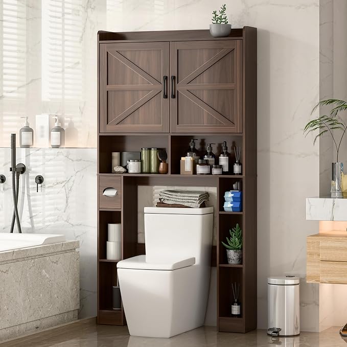 Over The Toilet Storage Cabinet, Farmhouse Toilet Cabinet Rack by Vabches