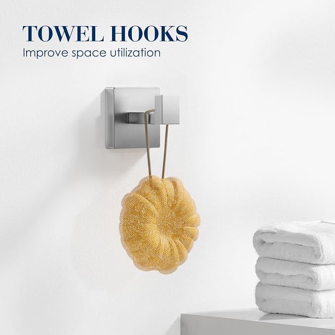 10-Pieces Bathroom Accessories, SUS304 Brushed Bathroom Accessory Set, Nickel - Image 5