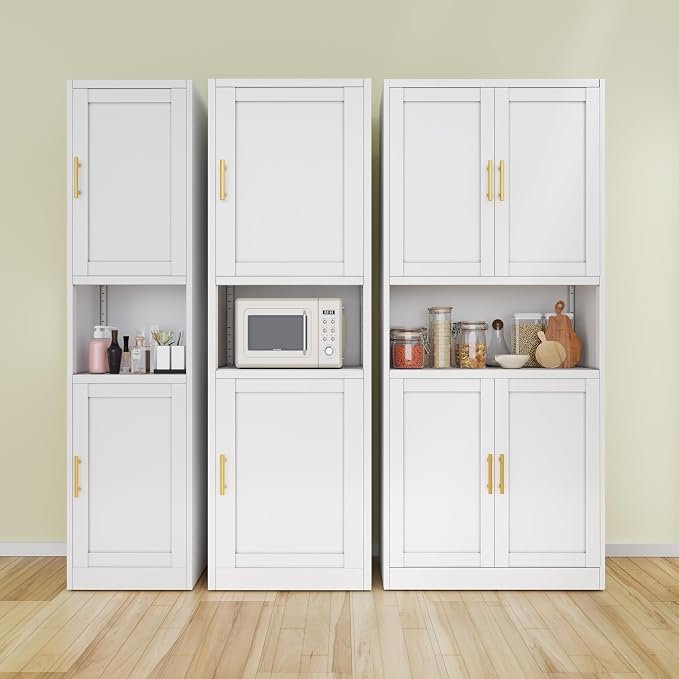 Tall Narrow Storage Cabinet 66.93" H Tall Bathroom Cabinets Metal Pantry Cabinet - Image 9