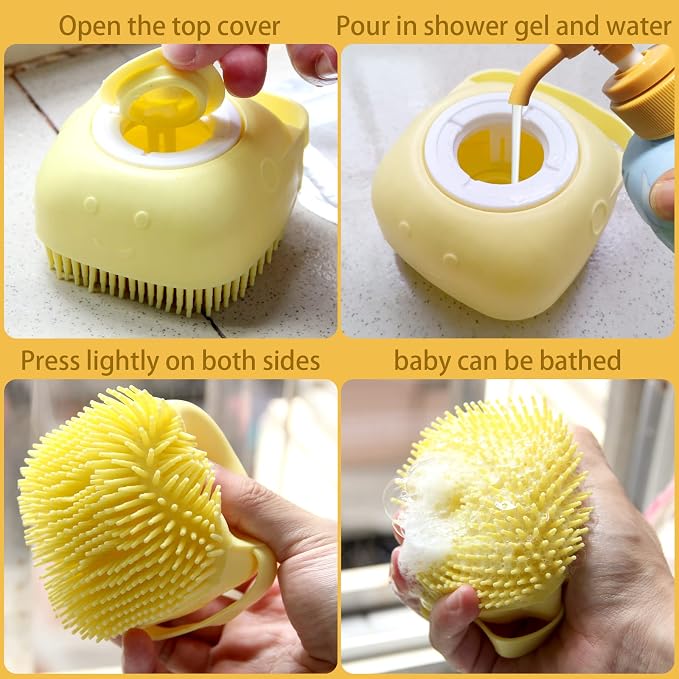 Pet Bath Brush Dog Baths Brush Shampoo Dispenser Soft Silicone Dog Bathing - Image 4