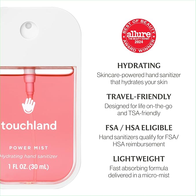 Touchland Hydrating Hand Sanitizer Spray, FRESH 5 Set, 1 FL. OZ. Travel Size - Image 8