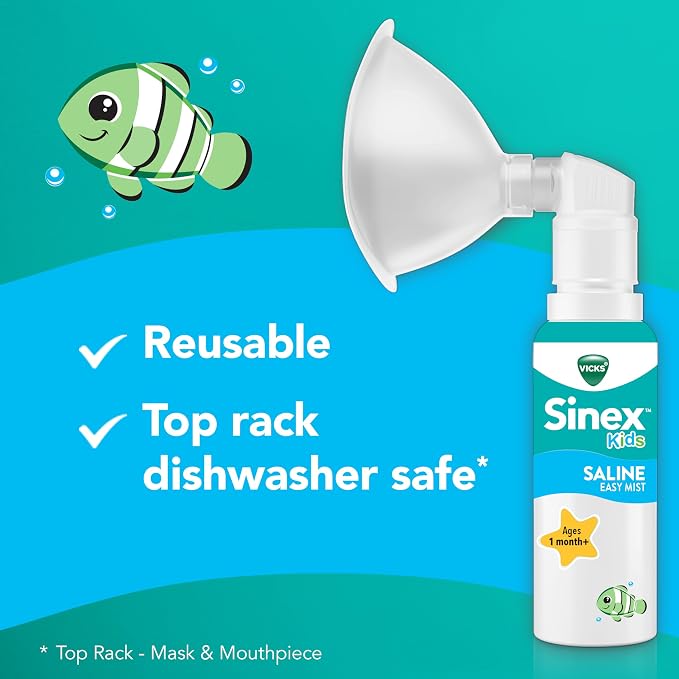 Vicks Sinex Kids Saline Easy Mist Refill, Drug Free Saline, Ages 1 Month+ - Image 7